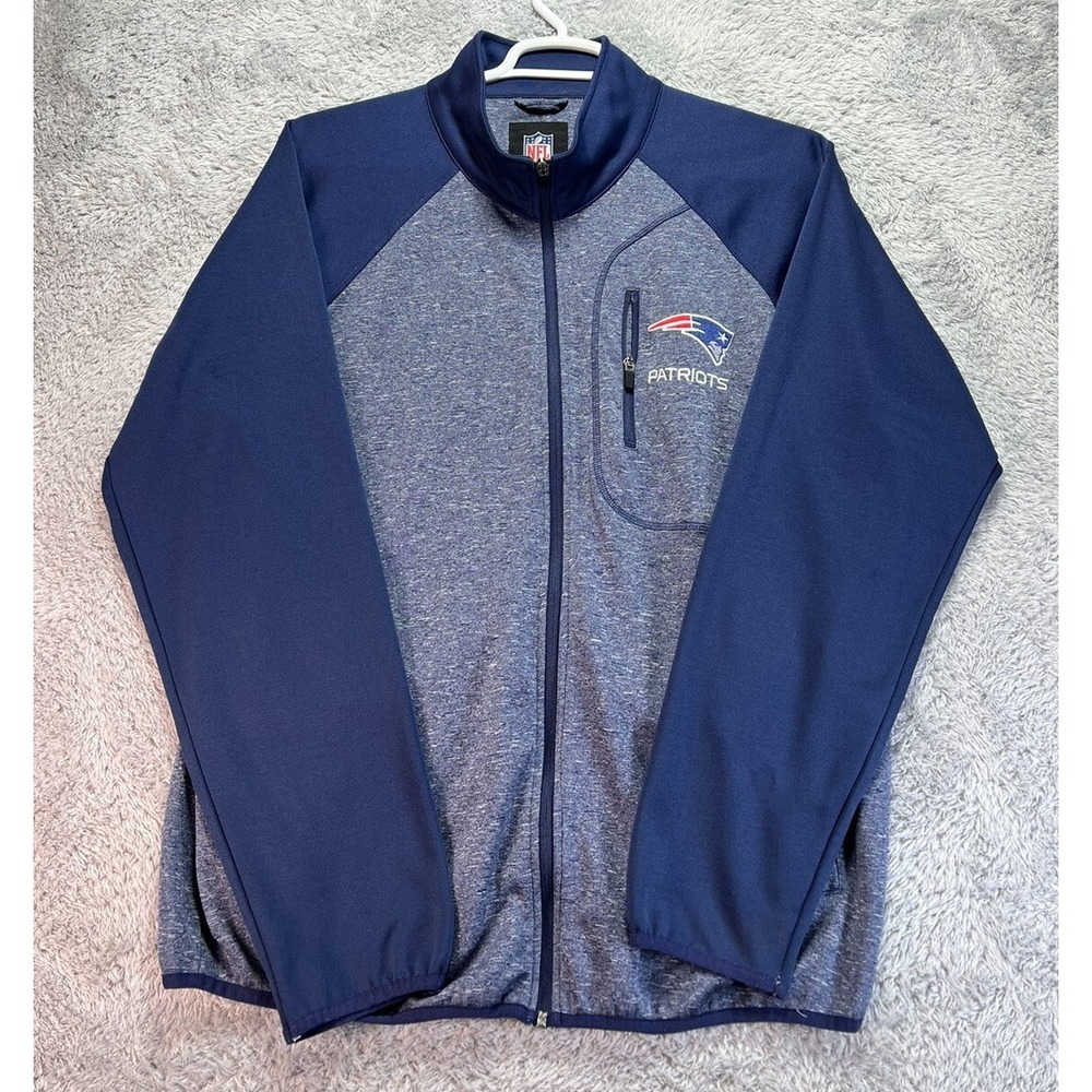 NFL New England Patriots Mens XL Jacket Full Zip Embroidered Logo Football